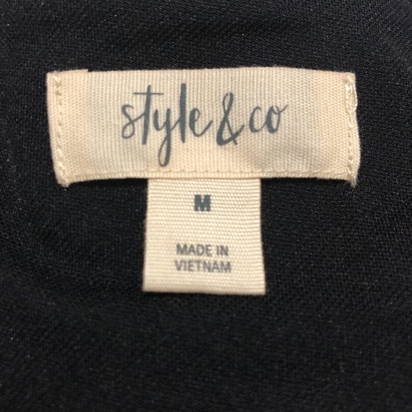 STYLE & CO | Black Peasant Boho Long Sleeve Dress - Picture 13 of 16